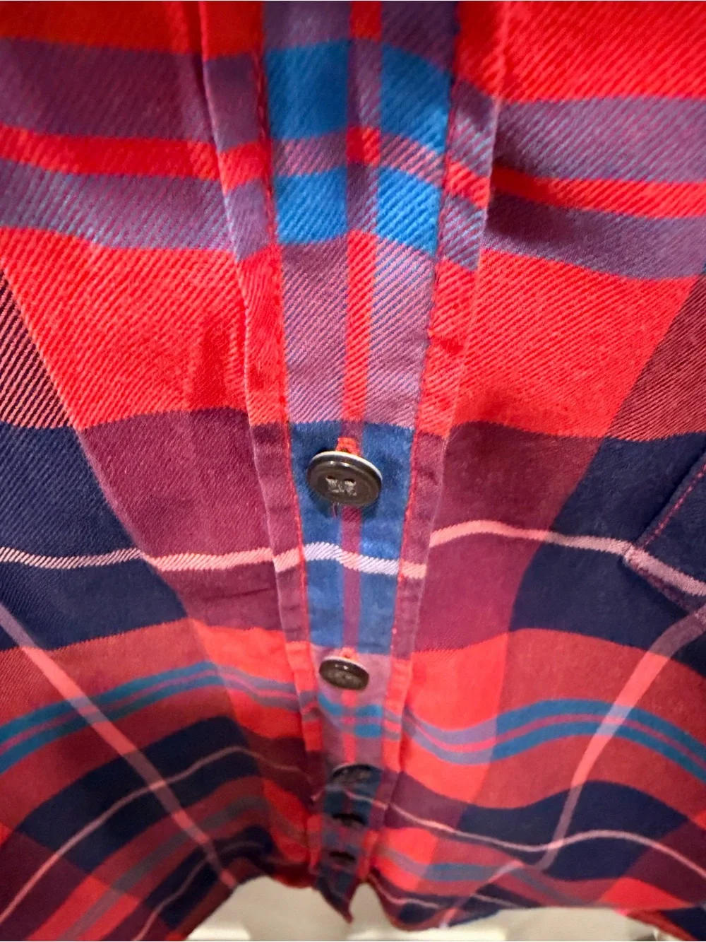 J.Crew Perfect Fit Plaid Button Down Shirt Women’s Medium Red Navy Cotton